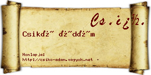 Csikó Ádám névjegykártya