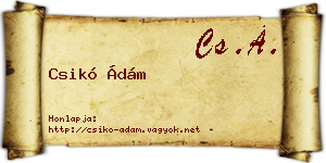 Csikó Ádám névjegykártya